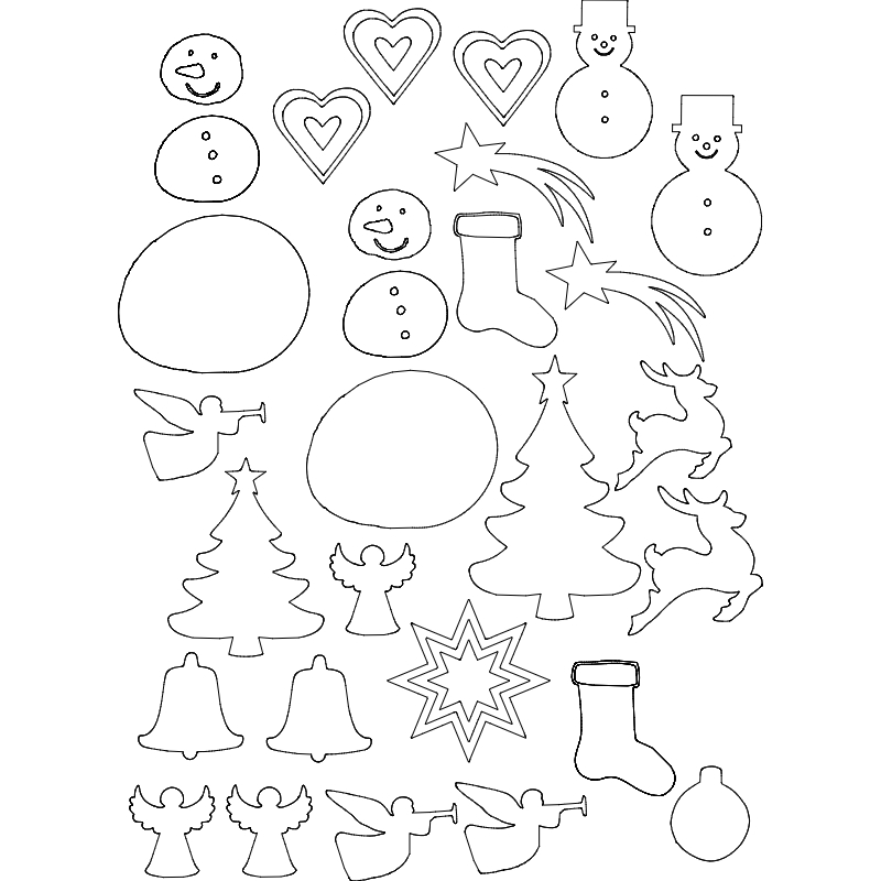 طرح الگوهای برش کریسمس مناسب برای استفاده در دستگاه های cnc چوب و cnc لیزر - xmas cut patterns dxf file