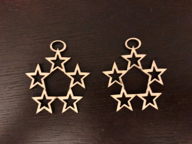 طرح گوشواره ستاره مناسب برای استفاده در دستگاه های cnc چوب و cnc لیزر - laser cut star earrings svg file