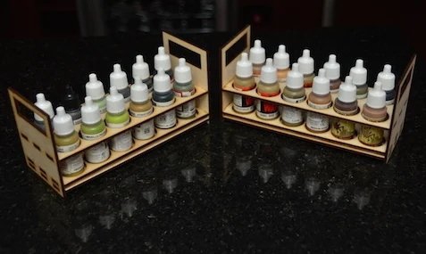 طرح سینی رنگ طرح نقاش والجو یا ارتشی مناسب برای استفاده در دستگاه های cnc چوب و cnc لیزر - laser cut paint tray vallejo or army painter size cdr file