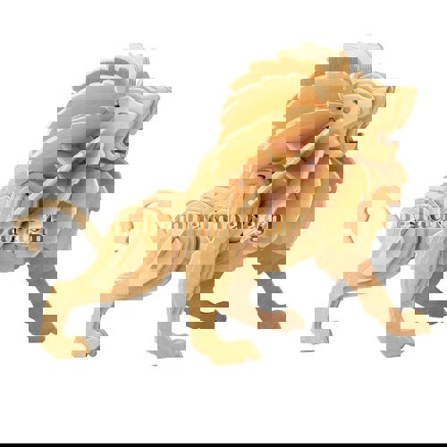 طرح مدل پازل سه بعدی شیر مناسب برای استفاده در دستگاه های cnc چوب و cnc لیزر - laser cut lion 3d puzzle model