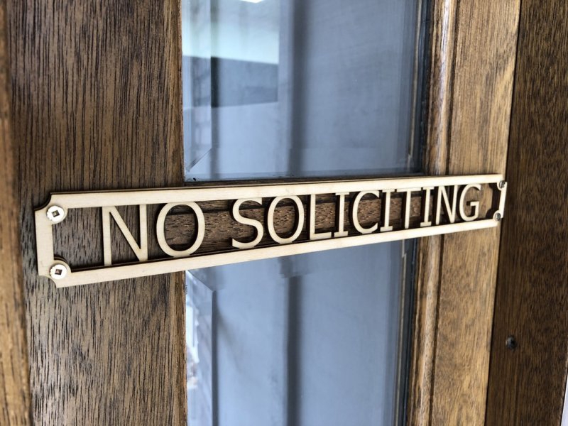 طرح مناسب برای استفاده در دستگاه های cnc چوب و cnc لیزر - laser cut no soliciting sign dxf file
