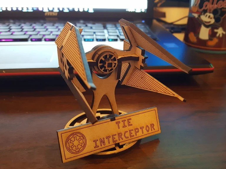 طرح کراوات رهگیر با پایه مناسب برای استفاده در دستگاه های cnc چوب و cnc لیزر - laser cut tie interceptor with stand cdr file