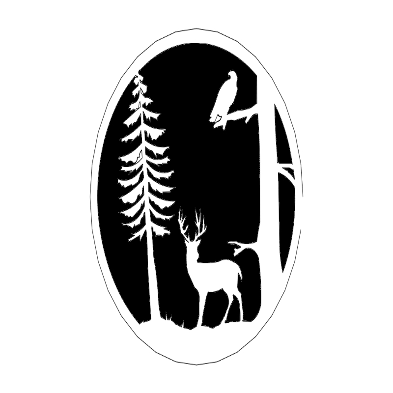 طرح درخت گوزن 00 1 مناسب برای استفاده در دستگاه های cnc چوب و cnc لیزر - deer tree 00 1 dxf file