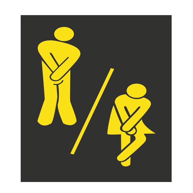 طرح برچسب توالت فرنگی مرد زن زیبا مناسب برای استفاده در دستگاه های cnc چوب و cnc لیزر - cute man woman washroom toilet wc sticker cdr file