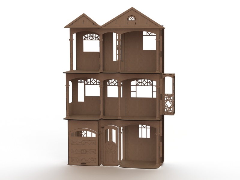 طرح فایل لیزرکات خانه باربی مناسب برای استفاده در دستگاه های cnc چوب و cnc لیزر - barbies house lasercut cdr file