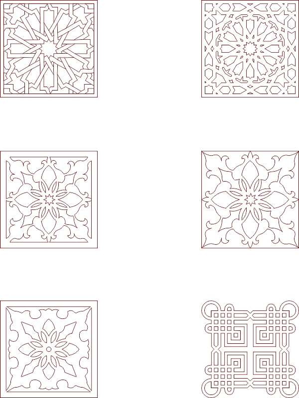 طرح وکتور طرح و نقش مراکشی مناسب برای استفاده در دستگاه های cnc چوب و cnc لیزر - moroccan pattern vector art dxf file