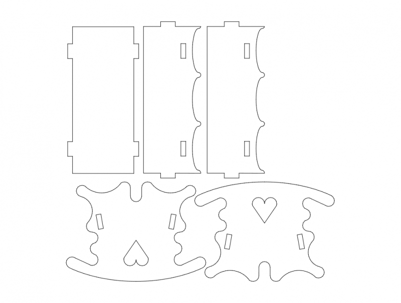 طرح وایگ مناسب برای استفاده در دستگاه های cnc چوب و cnc لیزر - wiege dxf file