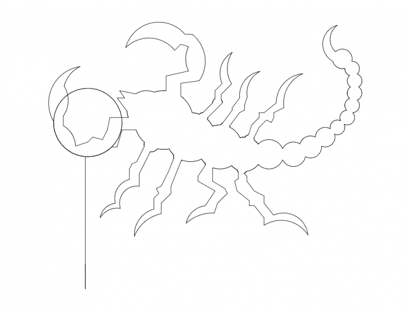طرح عقرب مناسب برای استفاده در دستگاه های cnc چوب و cnc لیزر - scorpion dxf file
