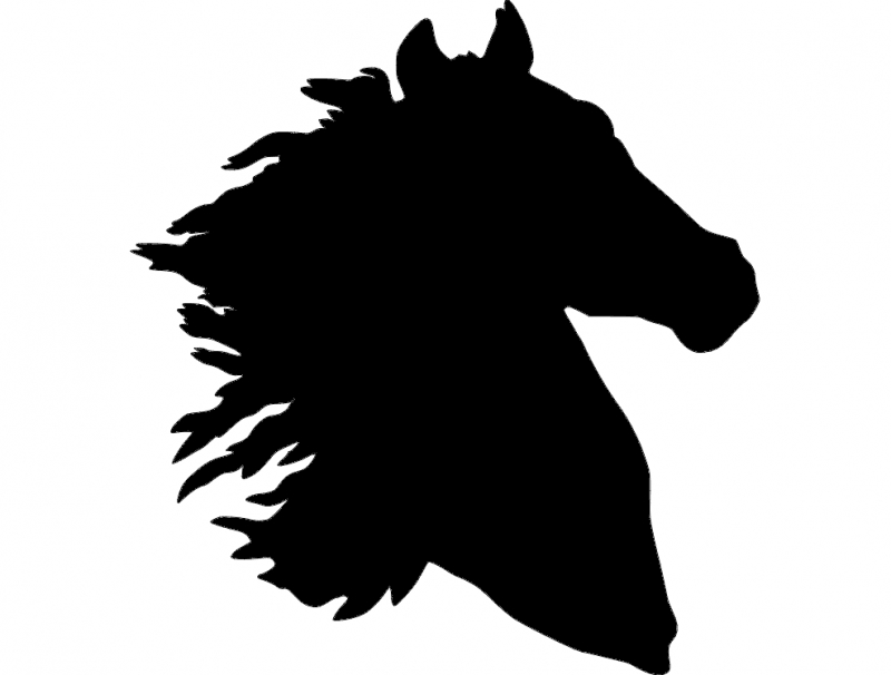 طرح سیلوئت سر اسب مناسب برای استفاده در دستگاه های cnc چوب و cnc لیزر - horse head silhouette dxf file