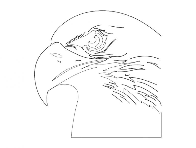 طرح سر عقاب شماره ۱ مناسب برای استفاده در دستگاه های cnc چوب و cnc لیزر - eagle head 1 dxf file