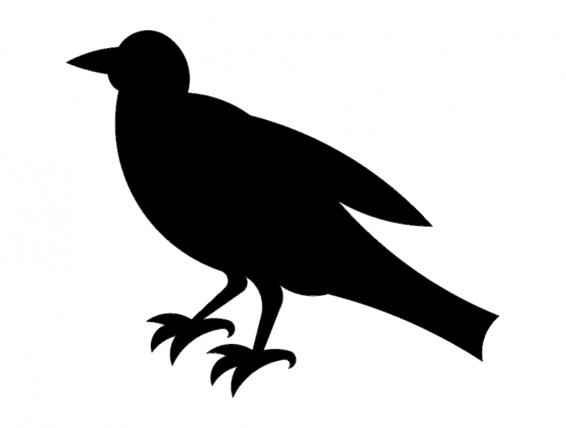 طرح سیلوئت کلاغ مناسب برای استفاده در دستگاه های cnc چوب و cnc لیزر - crow silhouette dxf file