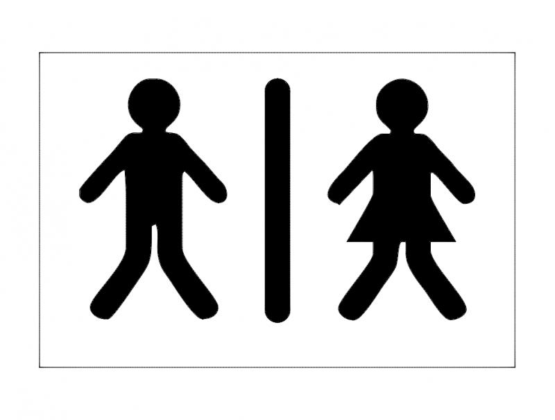 طرح تابلوی حمام شماره ۲ مناسب برای استفاده در دستگاه های cnc چوب و cnc لیزر - bathroom sign 2 dxf file