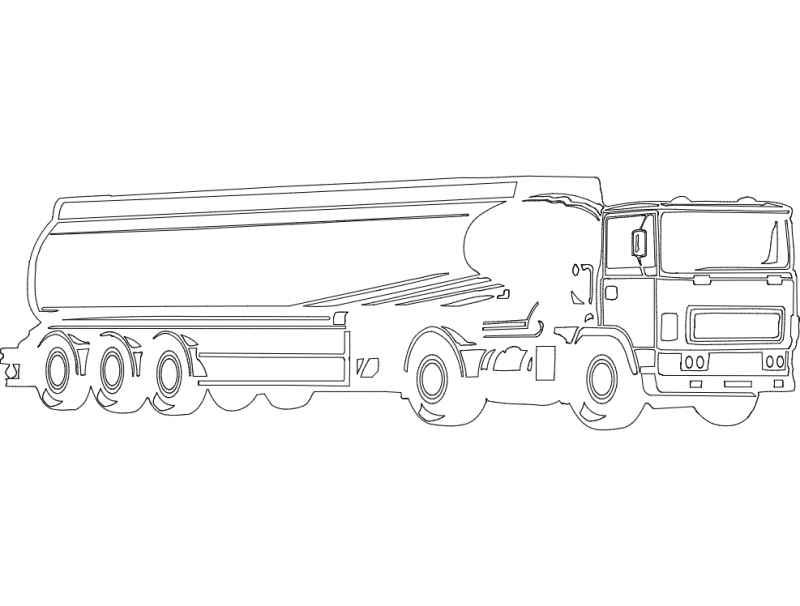 طرح تانکر نفت مناسب برای استفاده در دستگاه های cnc چوب و cnc لیزر - oil tanker dxf file