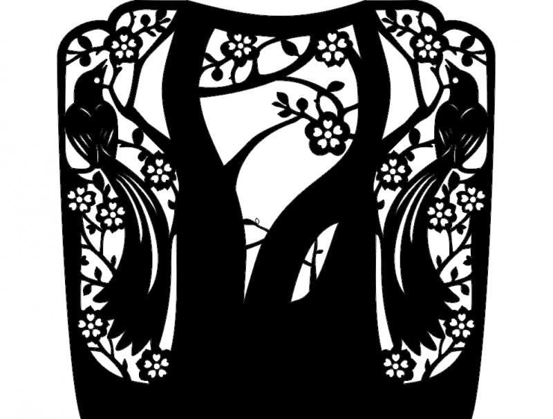 طرح تزیین پرندگان مناسب برای استفاده در دستگاه های cnc چوب و cnc لیزر - birds ornament dxf file