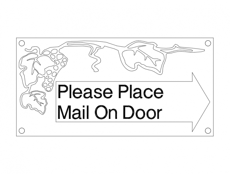 طرح علامت پستی مناسب برای استفاده در دستگاه های cnc چوب و cnc لیزر - mail sign dxf file