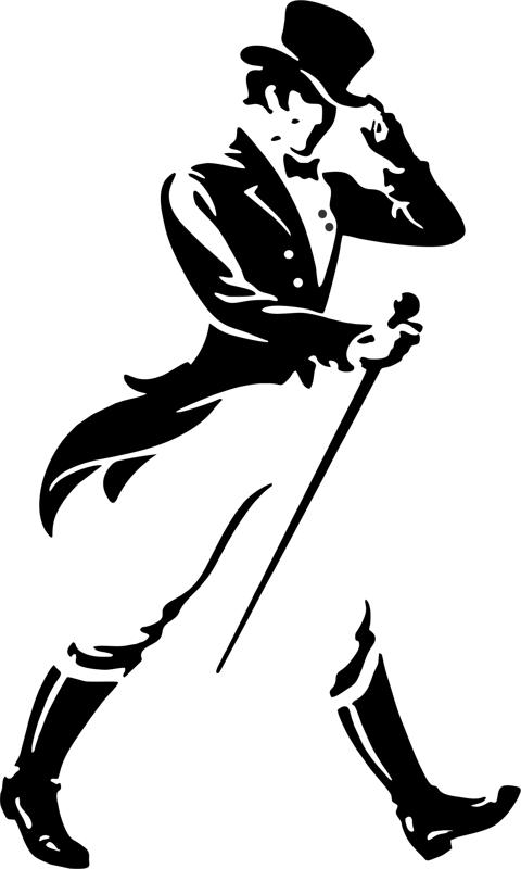 طرح وکتور سیلوئت جانی واکر مناسب برای استفاده در دستگاه های cnc چوب و cnc لیزر - johnnie walker silhouette vector cdr file
