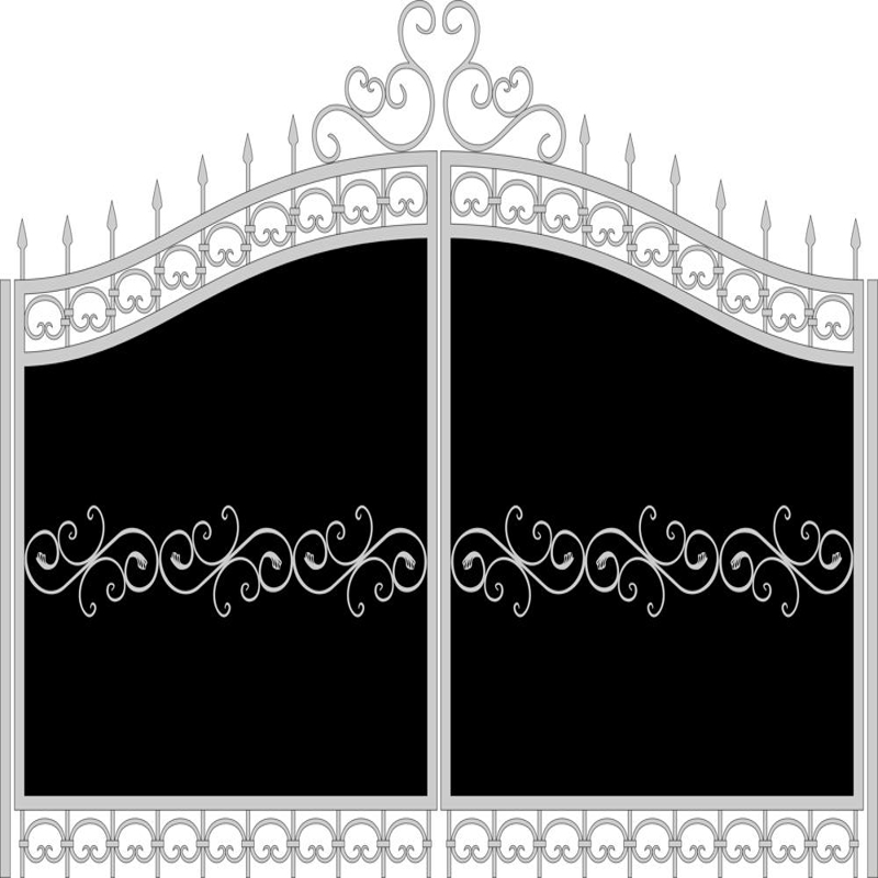 طرح وکتور دروازه های فرفورژه مناسب برای استفاده در دستگاه های cnc چوب و cnc لیزر - forged gates sketch vector cdr file