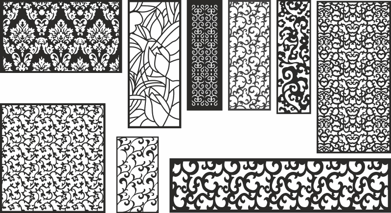طرح مجموعه اسکرین دو بعدی مناسب برای استفاده در دستگاه های cnc چوب و cnc لیزر - 2d screen collection cdr file