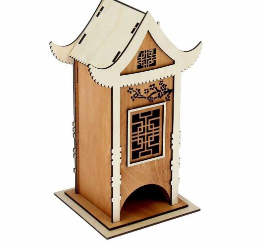 طرح چایخانه مناسب برای استفاده در دستگاه های cnc چوب و cnc لیزر - tea house dxf file