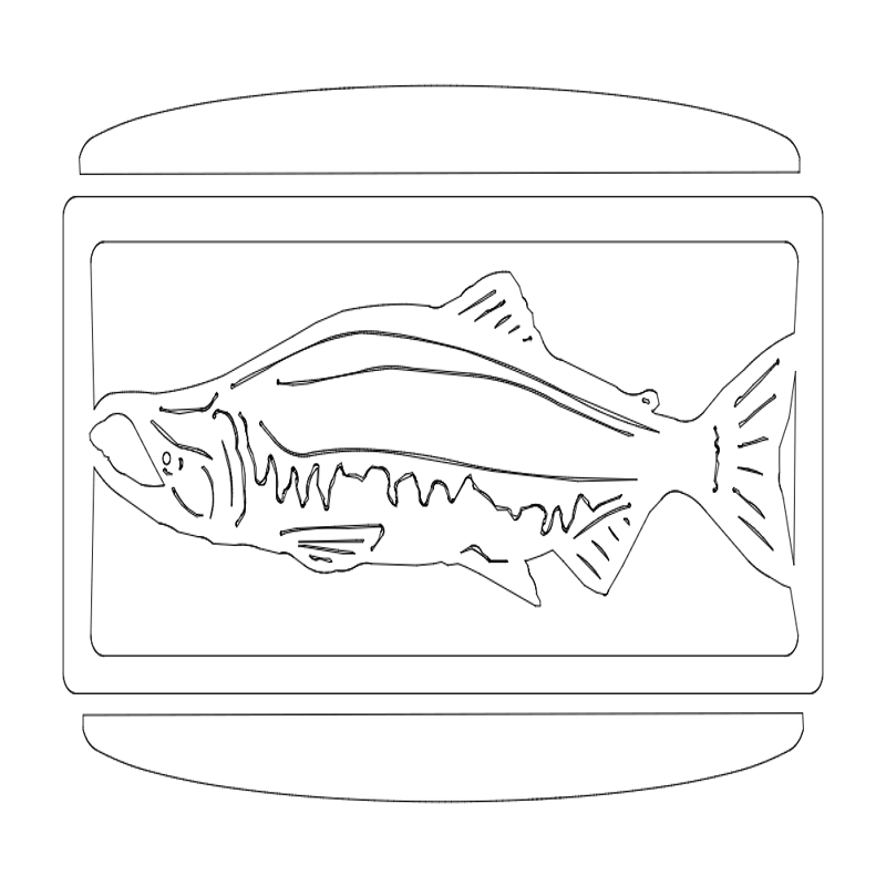 طرح دیوارکوب شیاردار ۲۷ اینچی مدل salmonw مناسب برای استفاده در دستگاه های cnc چوب و cnc لیزر - 27 inch salmonw slots sconce dxf file