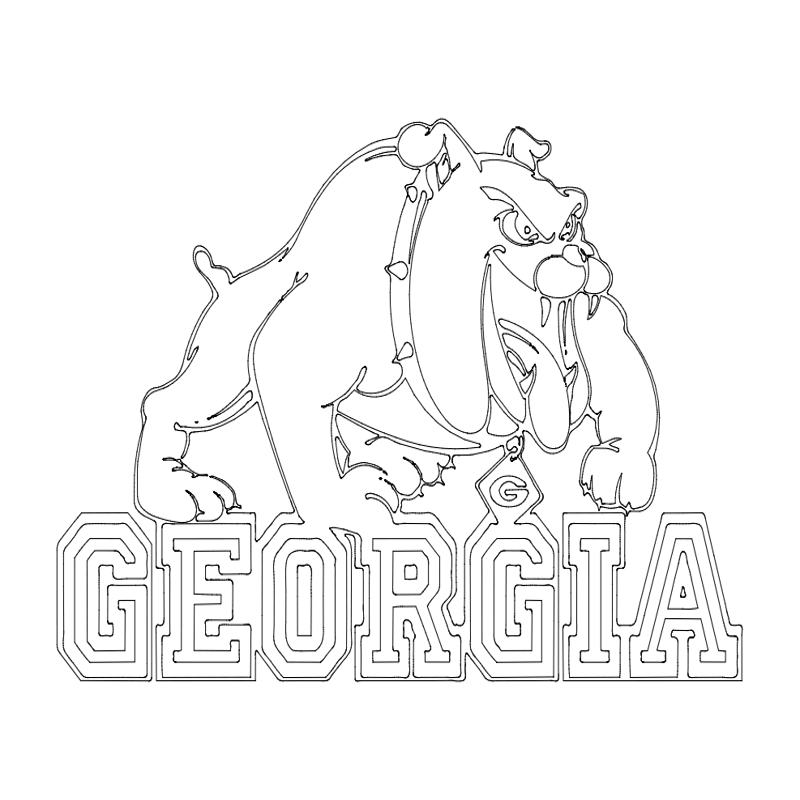 طرح لوگو بولداگ های جورجیا مناسب برای استفاده در دستگاه های cnc چوب و cnc لیزر - georgia bulldogs logo dxf file