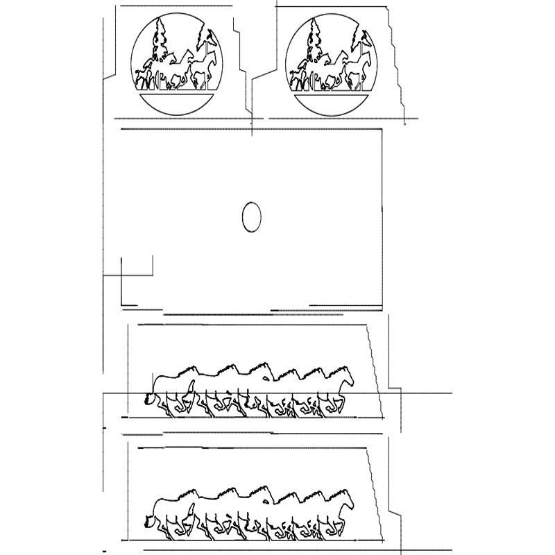 طرح چراغ استخر اسب با طرح جدول مناسب برای استفاده در دستگاه های cnc چوب و cnc لیزر - horses pool tbl light dxf file