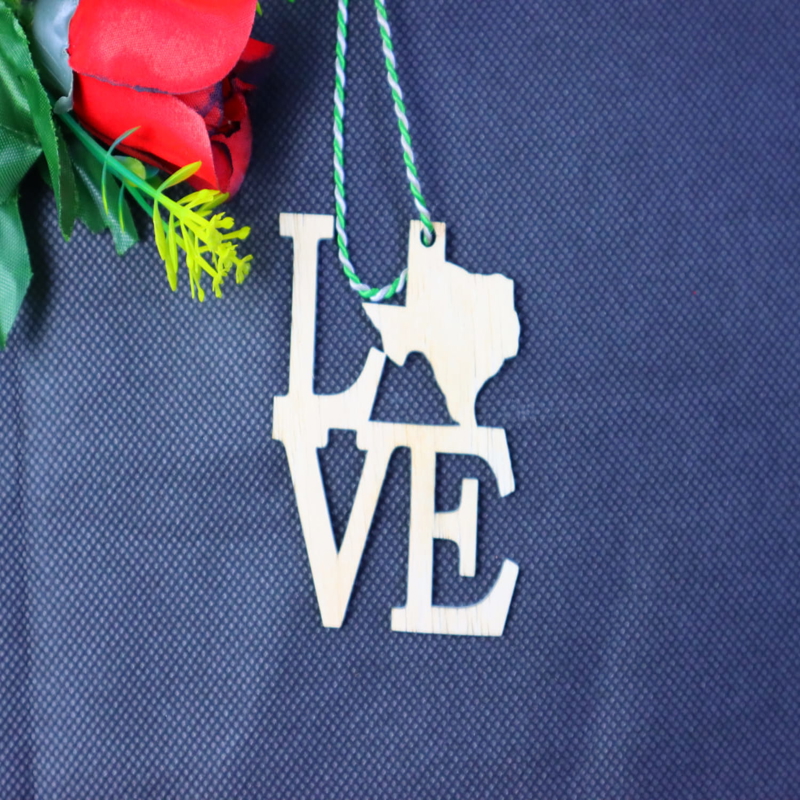 طرح عشق تگزاس کریسمس مناسب برای استفاده در دستگاه های cnc چوب و cnc لیزر - laser cut love texas christmas ornament cdr file