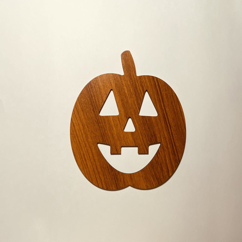 طرح کدو تنبل چوبی هالووین مناسب برای استفاده در دستگاه های cnc چوب و cnc لیزر - laser cut halloween wooden pumpkin cutout cdr file