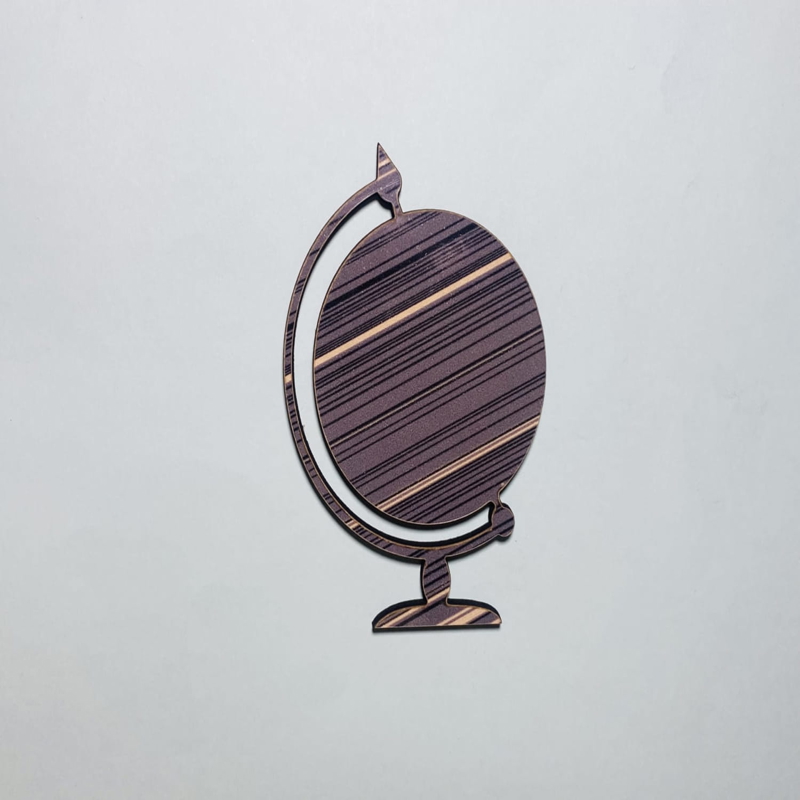 طرح کره زمین طرح چوب ناتمام مناسب برای استفاده در دستگاه های cnc چوب و cnc لیزر - laser cut globe cutout unfinished wood shape craft cdr file