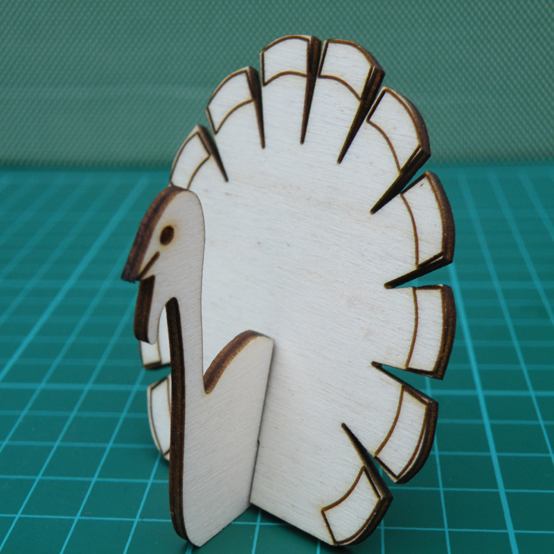 طرح بوقلمون مناسب برای استفاده در دستگاه های cnc چوب و cnc لیزر - laser cut turkey decor dxf file