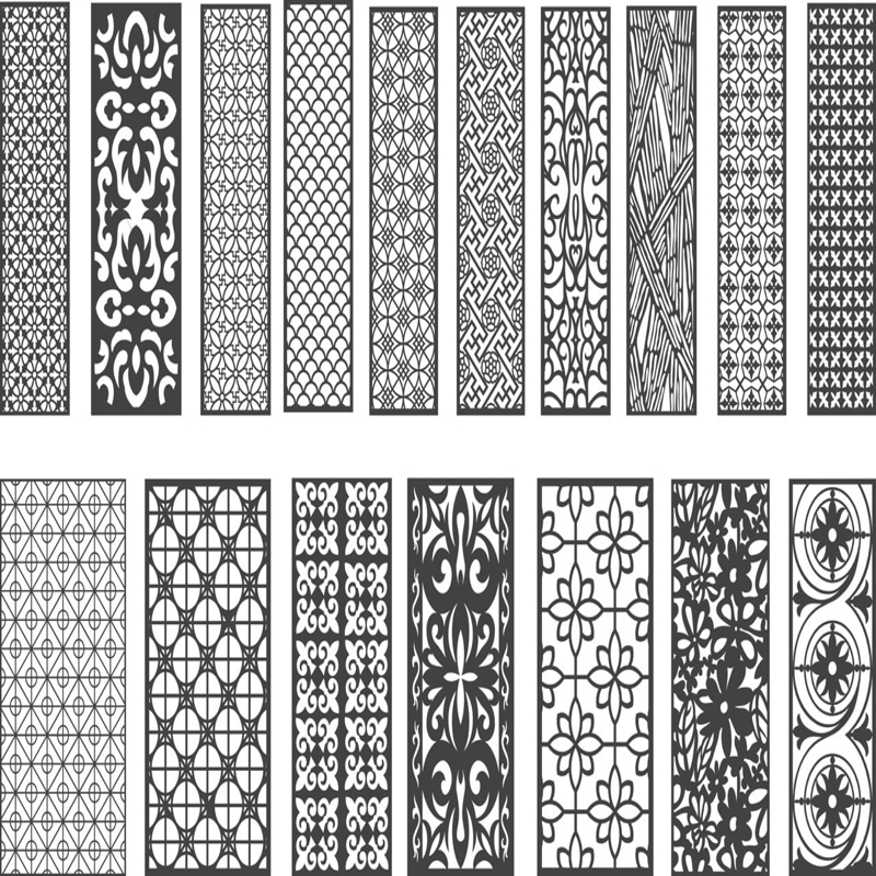 طرح وکتور پنل های تزئینی بدون درز، مناسب برای استفاده در دستگاه های cnc چوب و cnc لیزر - decorative panels seamless pattern cdr file