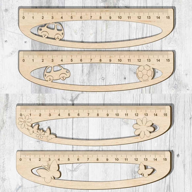 طرح خط کش مناسب برای استفاده در دستگاه های cnc چوب و cnc لیزر - laser cut ruler templates cdr file