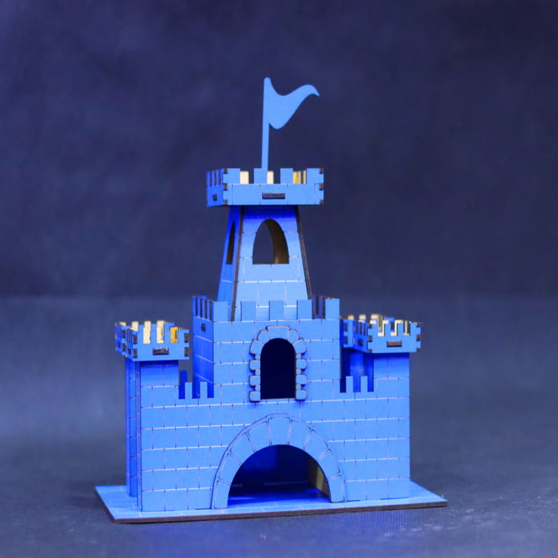 طرح کیت قلعه چوبی مناسب برای استفاده در دستگاه های cnc چوب و cnc لیزر - laser cut wooden castle kit cdr file