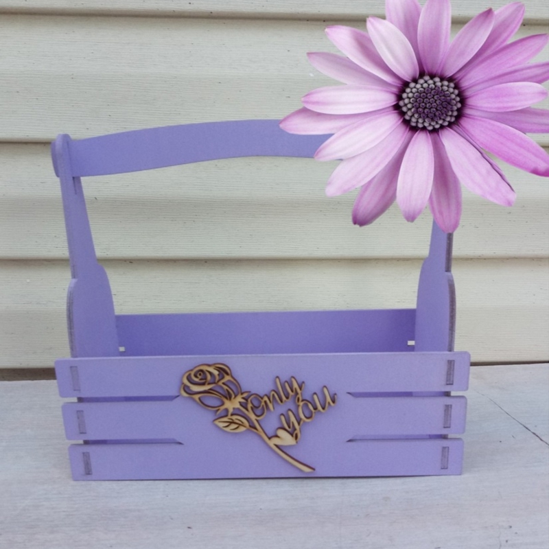 طرح سبد دکوری چوبی با طرح گل رز به صورت مناسب برای استفاده در دستگاه های cnc چوب و cnc لیزر - laser cut wooden decor basket with rose cdr file