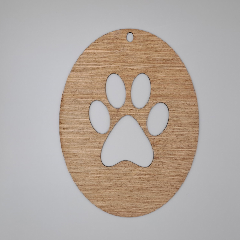 طرح پنجه سگ برای تزئینات کریسمس مناسب برای استفاده در دستگاه های cnc چوب و cnc لیزر - laser cut dog paw print decoration christmas decor cdr file