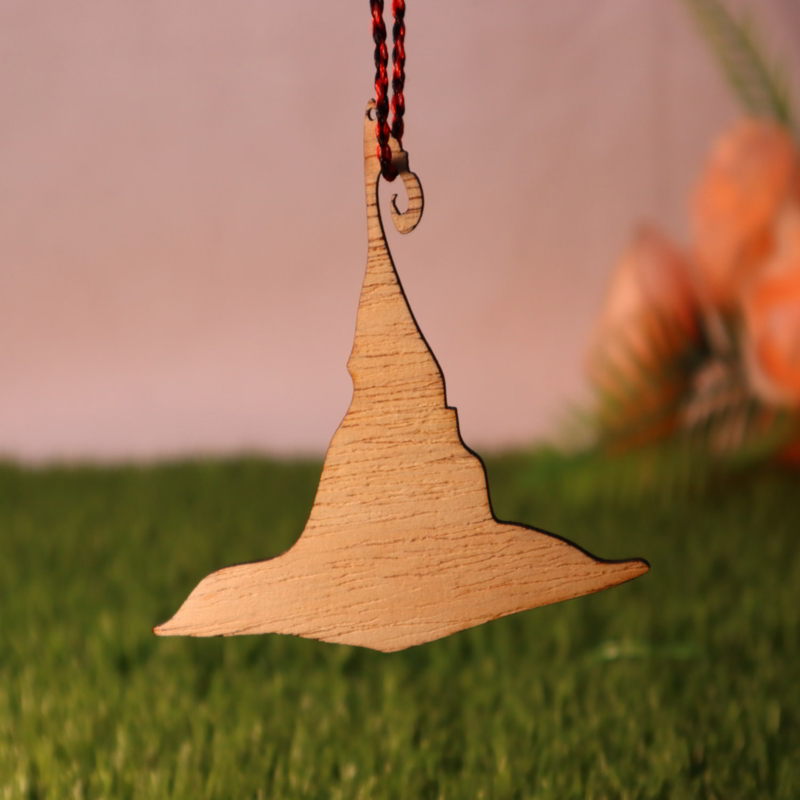 طرح کلاه جادوگر مخصوص هالووین مناسب برای استفاده در دستگاه های cnc چوب و cnc لیزر - laser cut witch hat halloween decor cdr file
