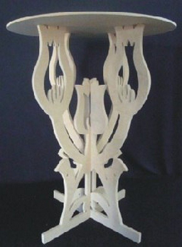 طرح میز عسلی به شکل گل مناسب برای استفاده در دستگاه های cnc چوب و cnc لیزر - flower shaped side table laser cut cdr file