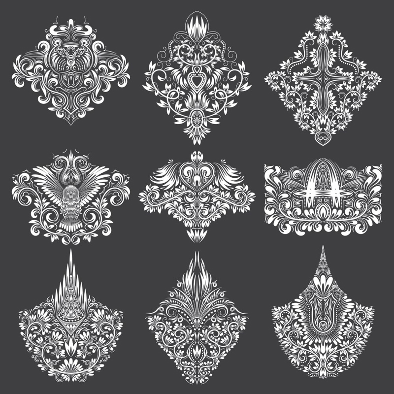طرح المان‌های طراحی زینتی مناسب برای استفاده در دستگاه های cnc چوب و cnc لیزر - design ornamental elements eps file