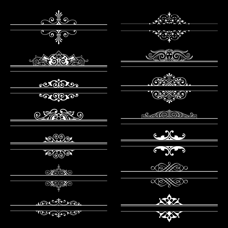طرح مجموعه بزرگ سربندهای تزیینی، مناسب برای استفاده در دستگاه های cnc چوب و cnc لیزر - large collection of ornate headpieces eps file