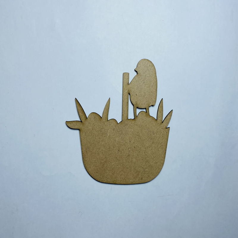 طرح سبد عید پاک با طرح جوجه کوچولو مناسب برای استفاده در دستگاه های cnc چوب و cnc لیزر - laser cut easter basket with baby chick shape wood cutout cdr file
