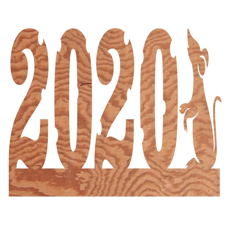 طرح عدد سال نو ۲۰۲۰ مناسب برای استفاده در دستگاه های cnc چوب و cnc لیزر - laser cut new year number 2020 template dxf file