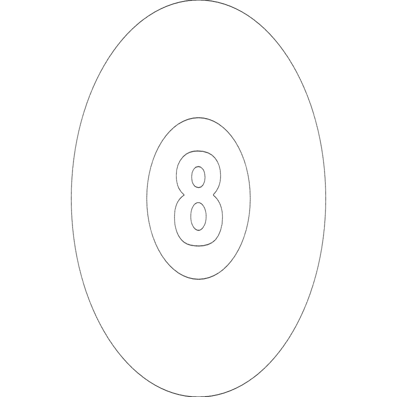 طرح عدد هشت 8 در دایره مناسب برای استفاده در دستگاه های cnc چوب و cnc لیزر - number eight 8 in circle dxf file