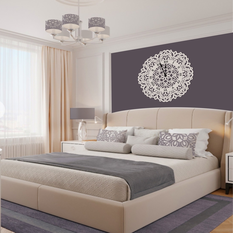 طرح ساعت دیواری طرح ماندالا (چرخ هستی) مناسب برای استفاده در دستگاه های cnc چوب و cnc لیزر - laser cut mandala wall clock cdr file