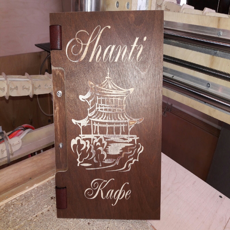 طرح جلد منوی چرمی حکاکی شده با دستگاه مناسب برای استفاده در دستگاه های cnc چوب و cnc لیزر - laser cut engraved leather menu cover dxf file