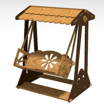 طرح صندلی تاب چوبی مناسب برای استفاده در دستگاه های cnc چوب و cnc لیزر - laser cut wooden swing chair cdr file