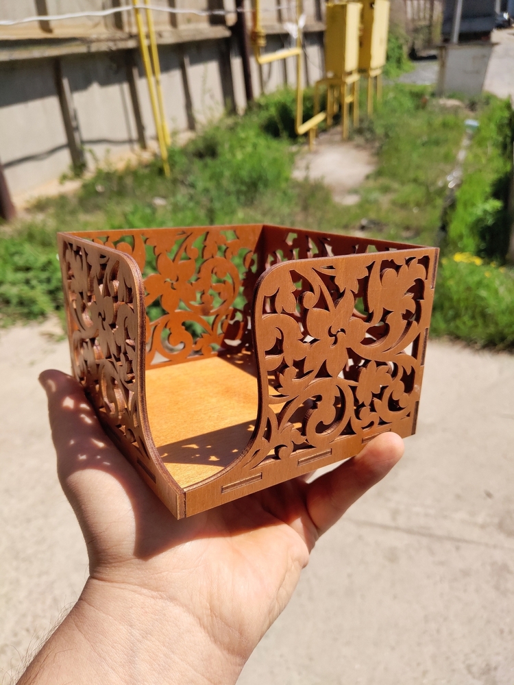 طرح جای دستمال سفره با ضخامت 3 میلی متر مناسب برای استفاده در دستگاه های cnc چوب و cnc لیزر - laser cut napkin holder 3mm cdr file