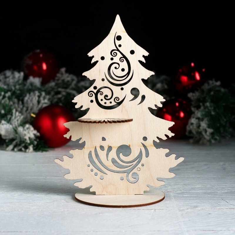 طرح جا دستمال سفره کریسمس مناسب برای استفاده در دستگاه های cnc چوب و cnc لیزر - laser cut christmas napkin holder cdr file