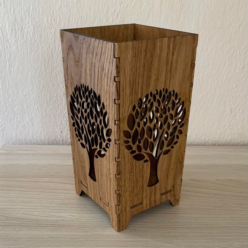 طرح جا شمعی طرح شب مناسب برای استفاده در دستگاه های cnc چوب و cnc لیزر - laser cut night candle holder dxf file