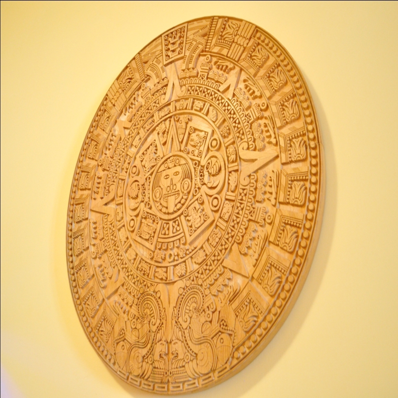 طرح تقویم سنگی آزتک مناسب برای استفاده در دستگاه های cnc چوب و cnc لیزر - aztec calendar stone dxf file