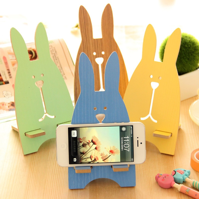 طرح پایه تلفن رومیزی خرگوش مناسب برای استفاده در دستگاه های cnc چوب و cnc لیزر - laser cut rabbit desk phone stand cdr file